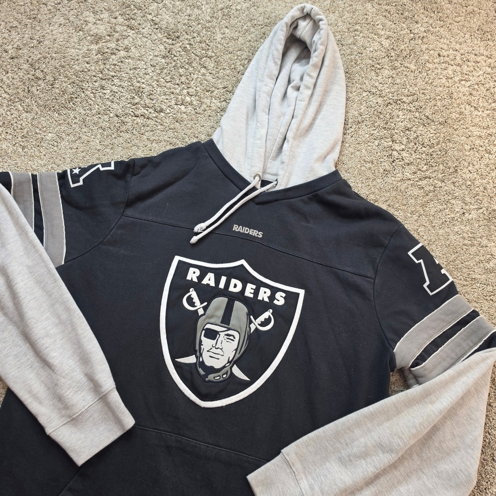 Las Vegas Raiders Hoodie Mens XL Jersey Style Black Gray NFL Football '47
